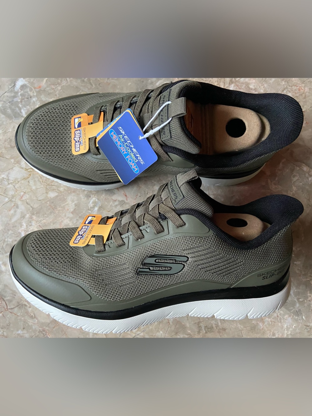 Skechers Men's Slip-ins Summits Leyter Walking Shoes Grn/Black  Size 8 New